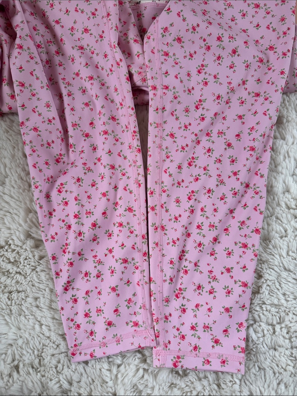 Aerie Pink Floral Ruffled-Waist Leggings - Picture 3 of 6